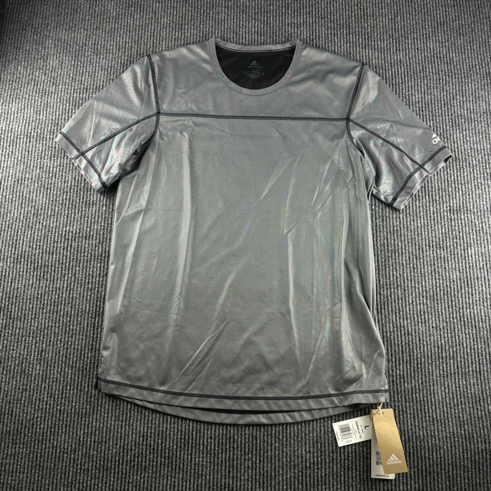 Adidas Primeblue Aeroready Training Tee Mens Large Black Melange GV5154